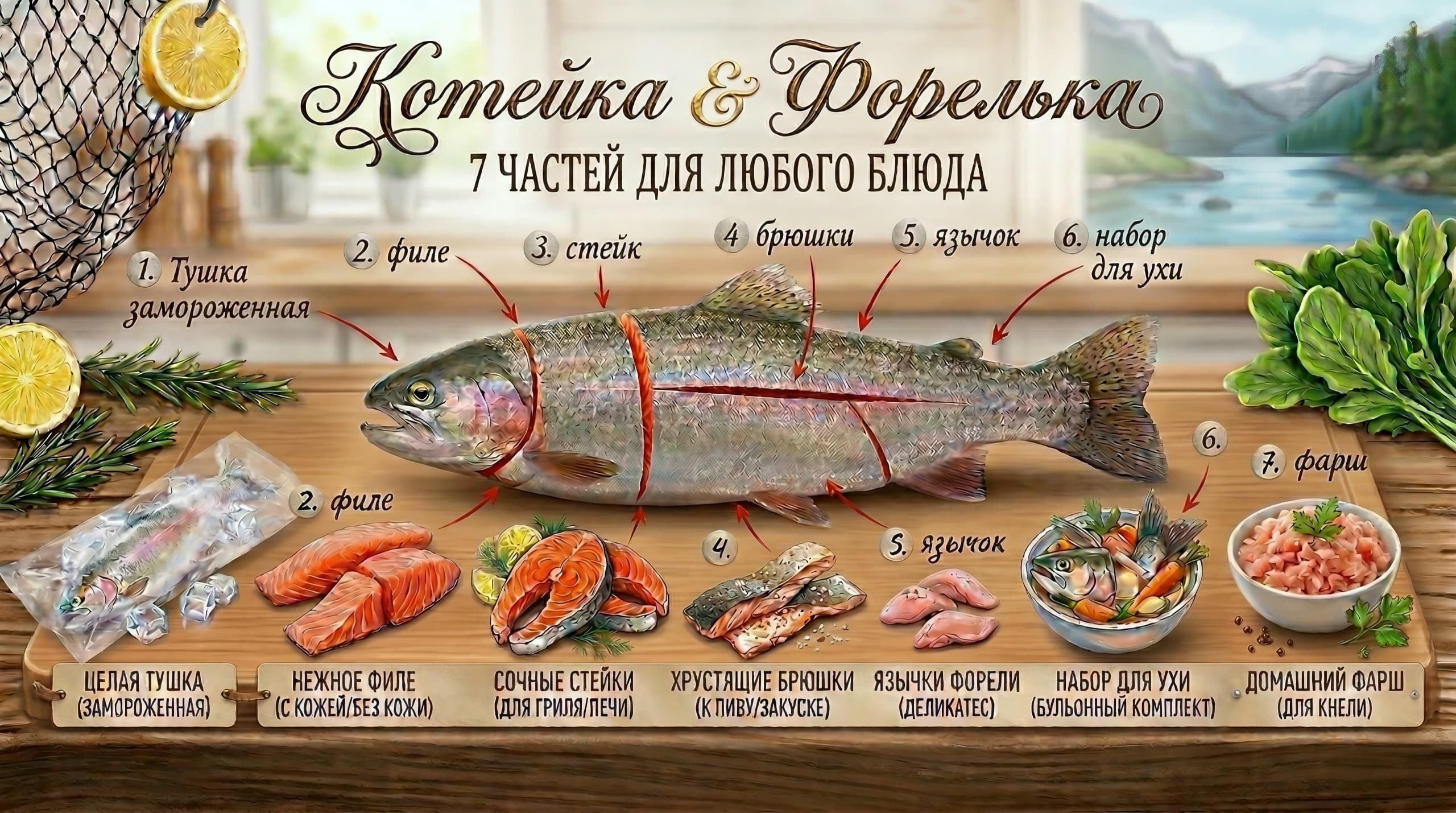 Котейка и Форелька — 7 частей для любого блюда